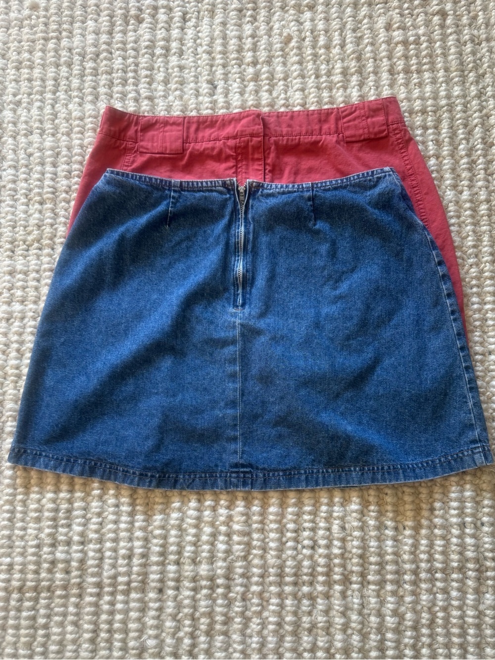 J. Crew Red Cotton Mini Skirt and different brand denim skirt - Picture 2 of 9